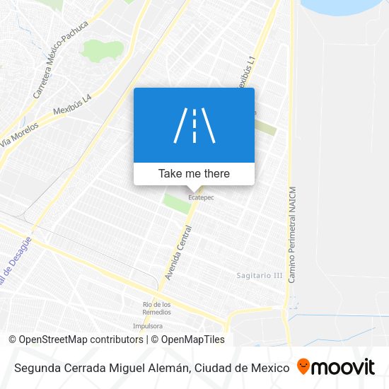 Segunda Cerrada Miguel Alemán map