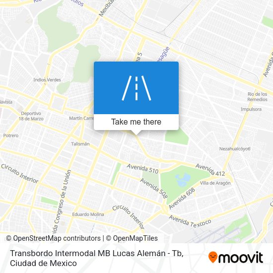 Mapa de Transbordo Intermodal MB Lucas Alemán - Tb