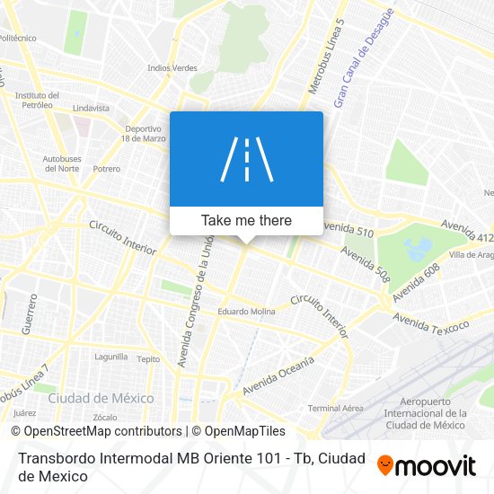 Mapa de Transbordo Intermodal MB Oriente 101 - Tb