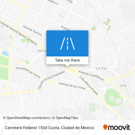 Carretera Federal 150d Cuota map