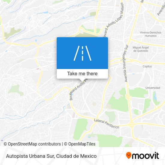 Mapa de Autopista Urbana Sur