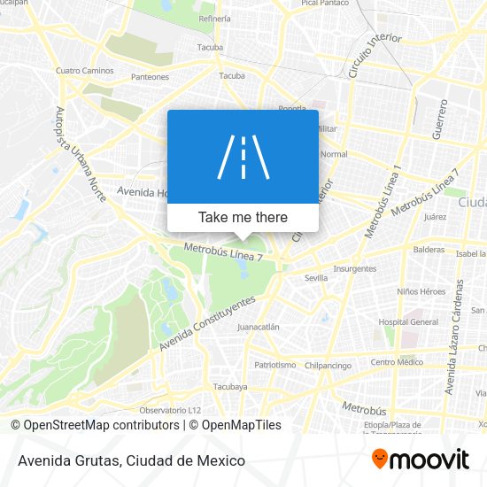 Mapa de Avenida Grutas