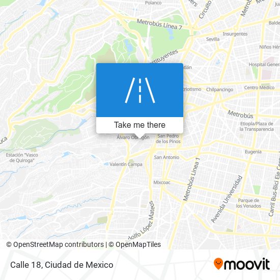 Calle 18 map