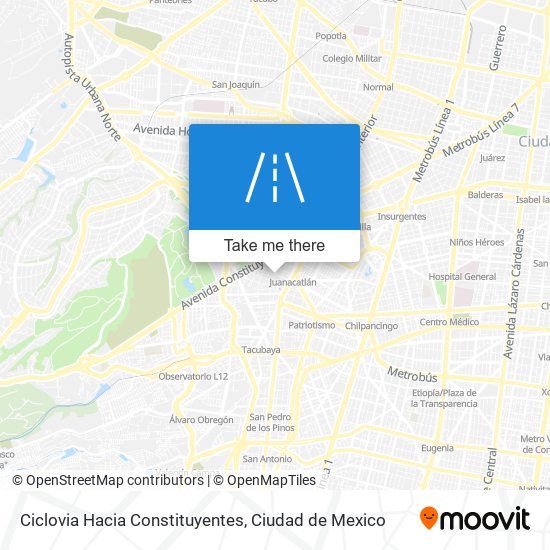 Mapa de Ciclovia Hacia Constituyentes