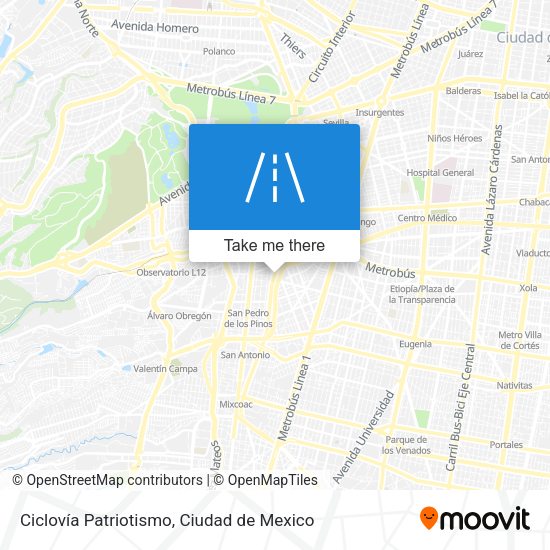 Ciclovía Patriotismo map