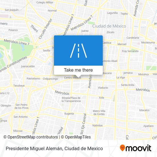Mapa de Presidente Miguel Alemán