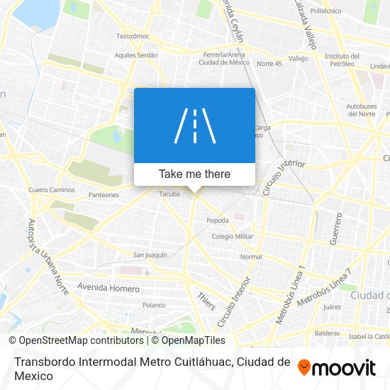 Transbordo Intermodal Metro Cuitláhuac map