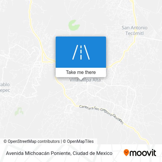 Avenida Michoacán Poniente map