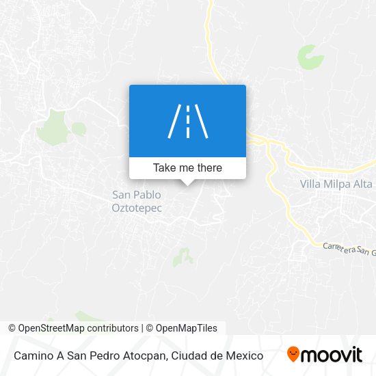 Camino A San Pedro Atocpan map