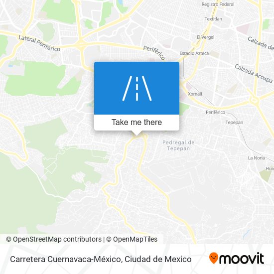 Mapa de Carretera Cuernavaca-México