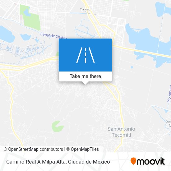 Mapa de Camino Real A Milpa Alta