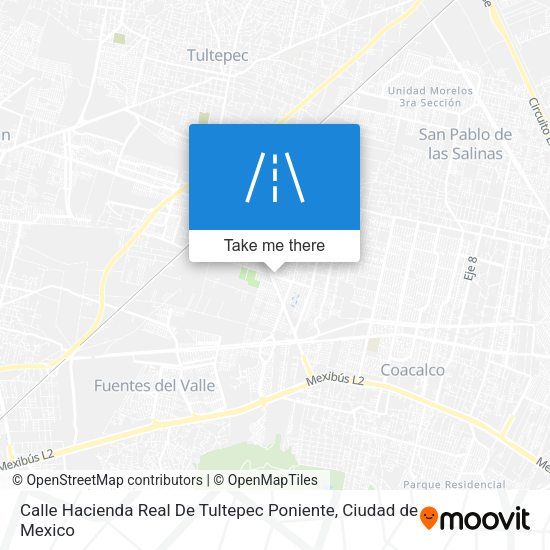 Mapa de Calle Hacienda Real De Tultepec Poniente