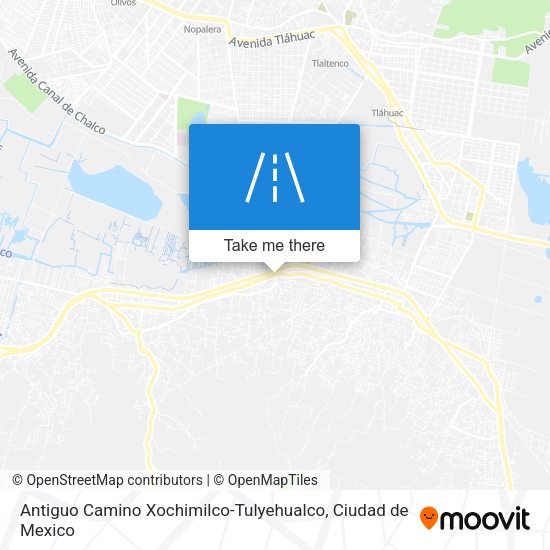 Mapa de Antiguo Camino Xochimilco-Tulyehualco