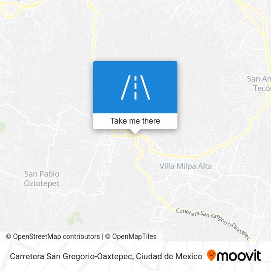 Mapa de Carretera San Gregorio-Oaxtepec