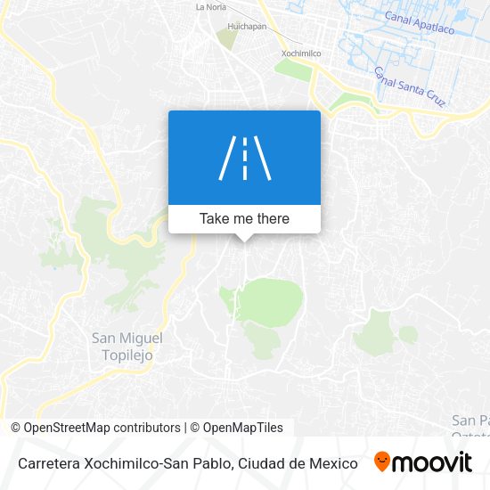 Carretera Xochimilco-San Pablo map