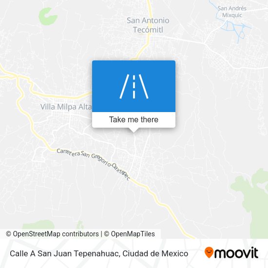 Mapa de Calle A San Juan Tepenahuac