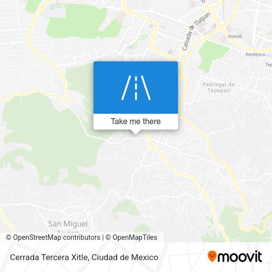 Mapa de Cerrada Tercera Xitle