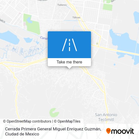 Mapa de Cerrada Primera General Miguel Enríquez Guzmán