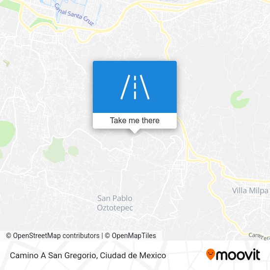 Mapa de Camino A San Gregorio