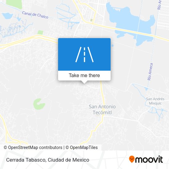 Cerrada Tabasco map