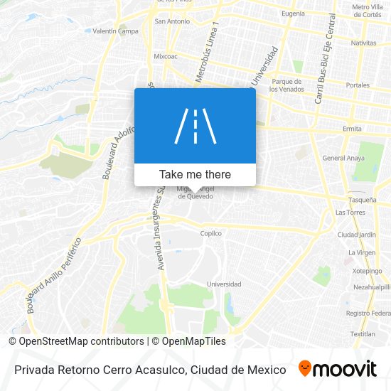Privada Retorno Cerro Acasulco map
