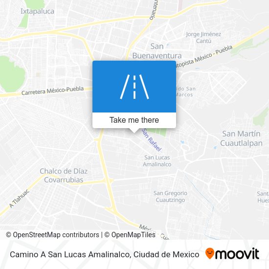 Camino A San Lucas Amalinalco map