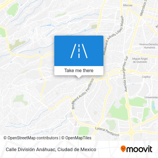 Mapa de Calle División Anáhuac