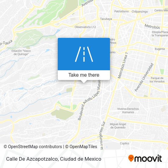 Mapa de Calle De Azcapotzalco