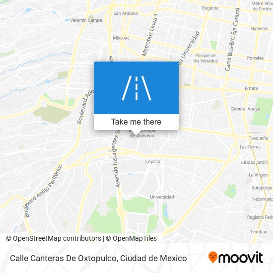 Mapa de Calle Canteras De Oxtopulco