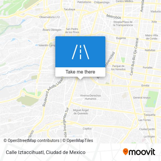 Mapa de Calle Iztaccihuatl
