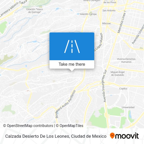 Mapa de Calzada Desierto De Los Leones
