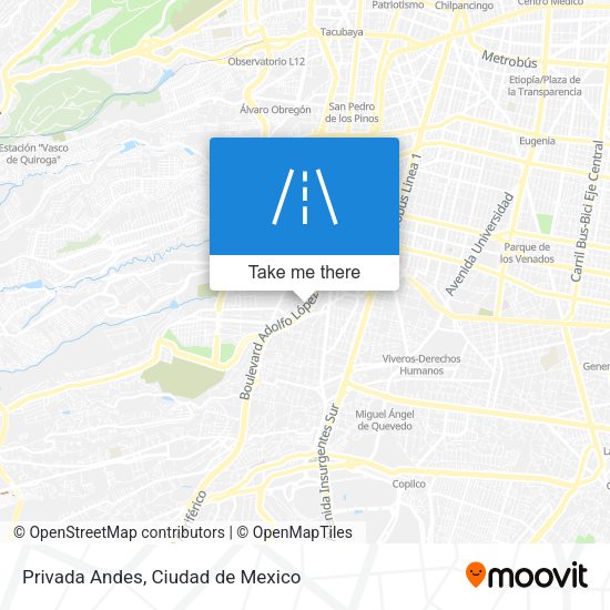 Mapa de Privada Andes