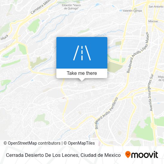 Cerrada Desierto De Los Leones map