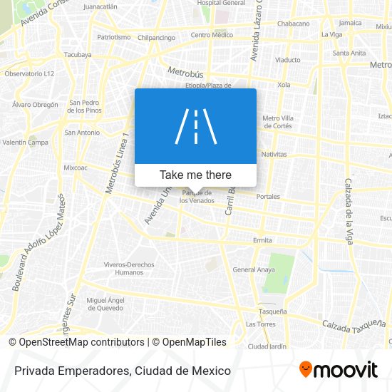 Privada Emperadores map