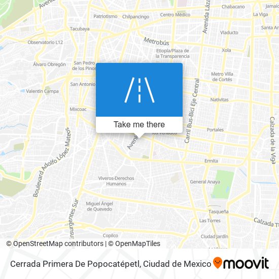 Cerrada Primera De Popocatépetl map