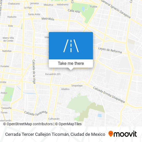 Mapa de Cerrada Tercer Callejón Ticomán