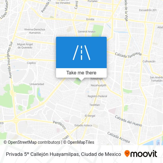 Mapa de Privada 5º Callejón Huayamilpas