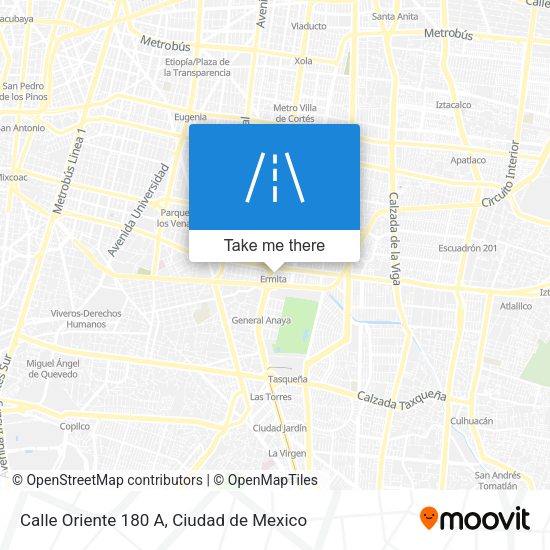 Mapa de Calle Oriente 180 A