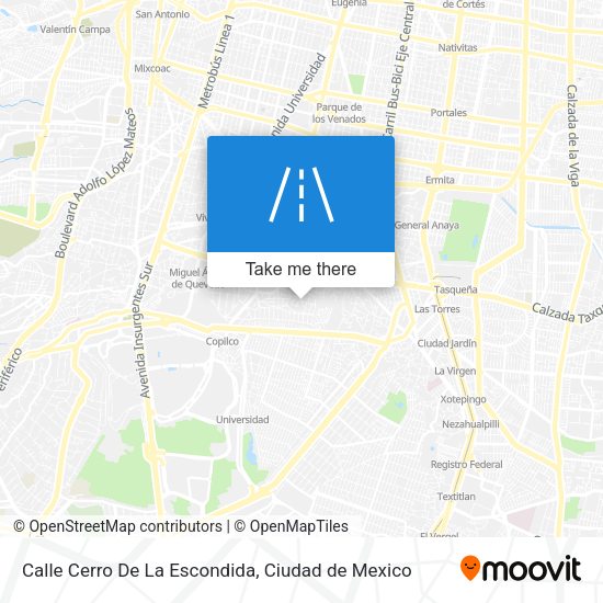 Mapa de Calle Cerro De La Escondida
