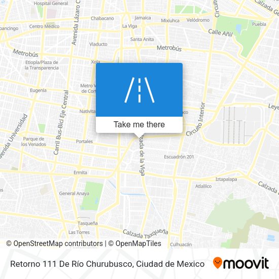 Retorno 111 De Río Churubusco map