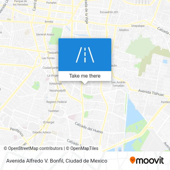 Avenida Alfredo V. Bonfil map