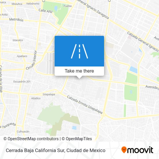 Cerrada Baja California Sur map