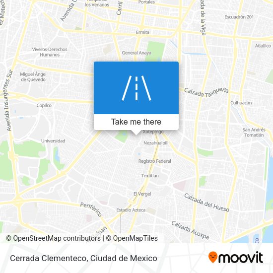 Mapa de Cerrada Clementeco