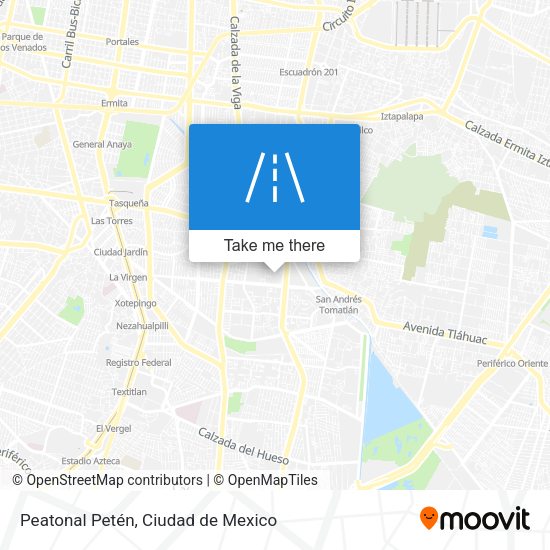 Peatonal Petén map