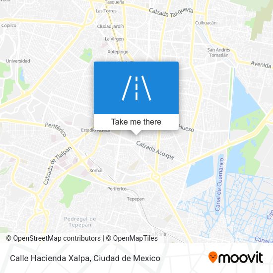 Calle Hacienda Xalpa map