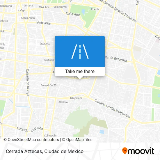 Cerrada Aztecas map