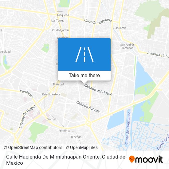 Calle Hacienda De Mimiahuapan Oriente map