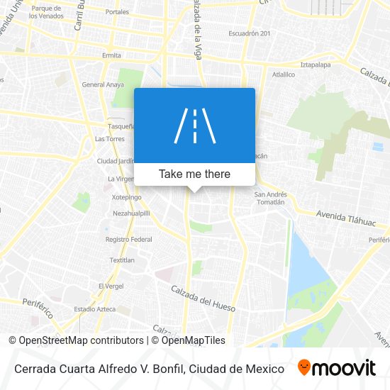 Mapa de Cerrada Cuarta Alfredo V. Bonfil