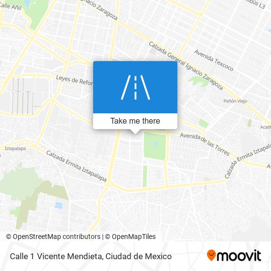 Calle 1 Vicente Mendieta map