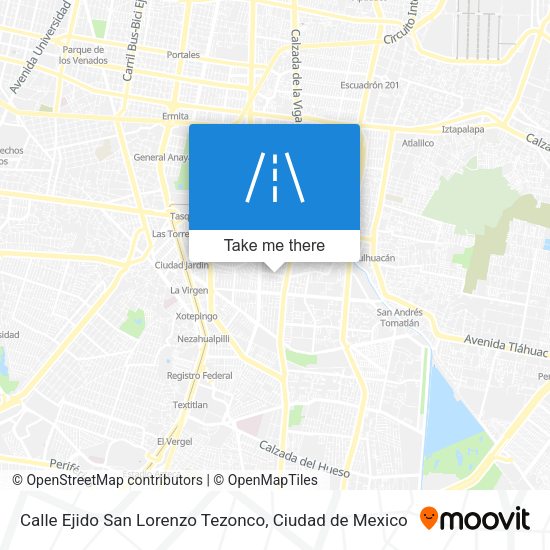 Mapa de Calle Ejido San Lorenzo Tezonco